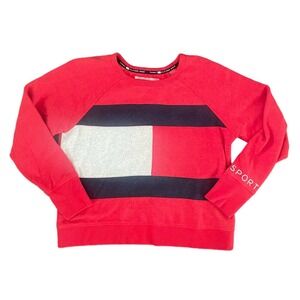 Tommy Hilfiger Sport Sweatshirt Pullover Color Block Logo Sleeve Medium